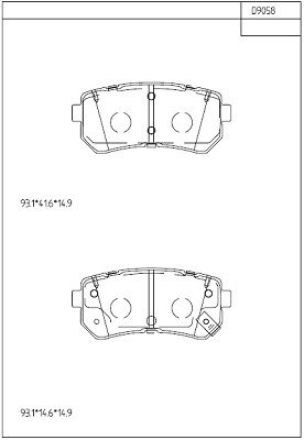 KD9058 ASIMCO Комплект тормозных колодок, дисковый тормоз