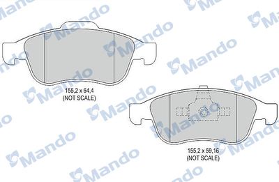 MBF015255 MANDO Комплект тормозных колодок, дисковый тормоз