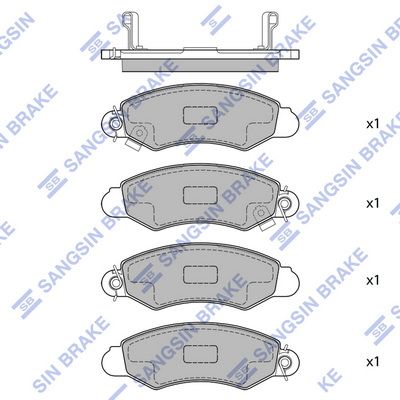 SP1598 Hi-Q Комплект тормозных колодок, дисковый тормоз