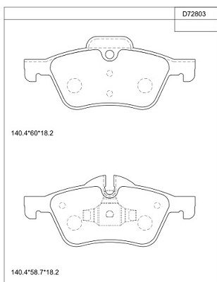 KD72803 ASIMCO Комплект тормозных колодок, дисковый тормоз