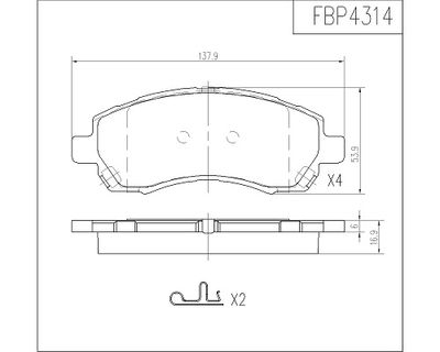 FBP4314 FI.BA Комплект тормозных колодок, дисковый тормоз