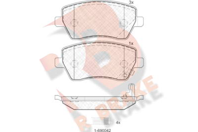 RB1748 R BRAKE Комплект тормозных колодок, дисковый тормоз