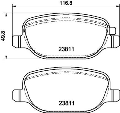 8DB355043931 HELLA Комплект тормозных колодок, дисковый тормоз