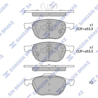 SP1712 Hi-Q Комплект тормозных колодок, дисковый тормоз