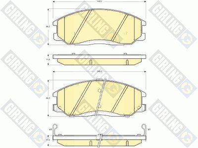 6132449 GIRLING Комплект тормозных колодок, дисковый тормоз