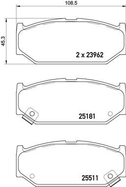 P79031 BREMBO Комплект тормозных колодок, дисковый тормоз