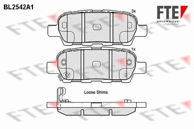 BL2542A1 FTE Комплект тормозных колодок, дисковый тормоз