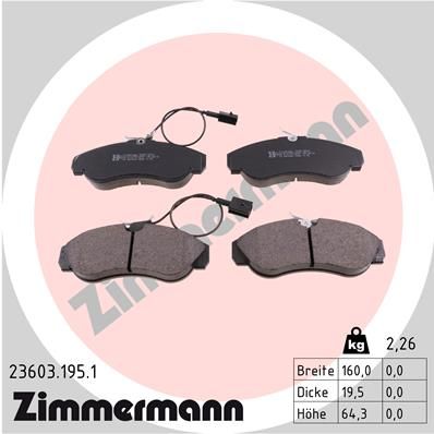 236031951 ZIMMERMANN Комплект тормозных колодок, дисковый тормоз