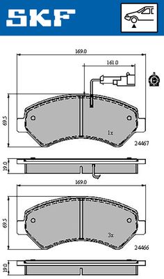 VKBP80210E SKF Комплект тормозных колодок, дисковый тормоз