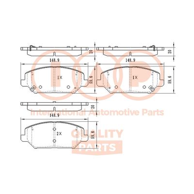 70407103 IAP QUALITY PARTS Комплект тормозных колодок, дисковый тормоз