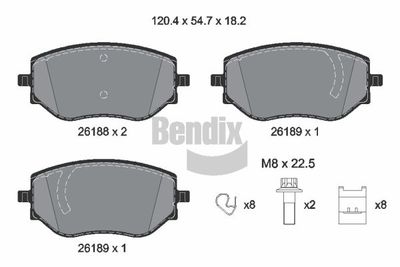 BPD2420 BENDIX Braking Комплект тормозных колодок, дисковый тормоз