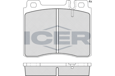 181158396 ICER Комплект тормозных колодок, дисковый тормоз