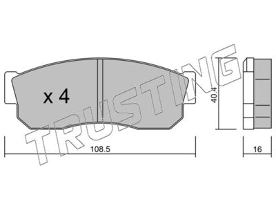 2111 TRUSTING Комплект тормозных колодок, дисковый тормоз