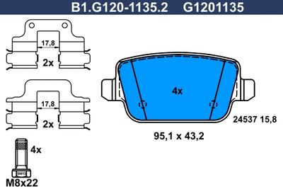 B1G12011352 GALFER Комплект тормозных колодок, дисковый тормоз