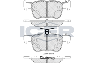 182198 ICER Комплект тормозных колодок, дисковый тормоз