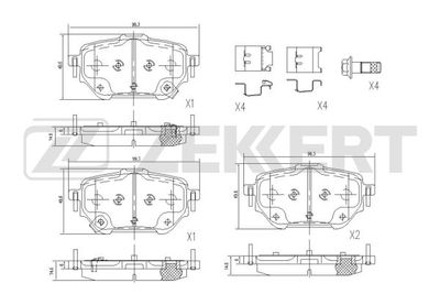 BS1183 ZEKKERT Комплект тормозных колодок, дисковый тормоз