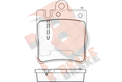 RB1312202 R BRAKE Комплект тормозных колодок, дисковый тормоз