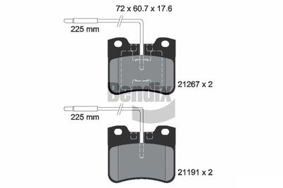 BPD1771 BENDIX Braking Комплект тормозных колодок, дисковый тормоз