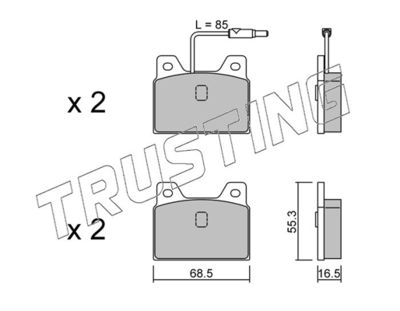 0860 TRUSTING Комплект тормозных колодок, дисковый тормоз