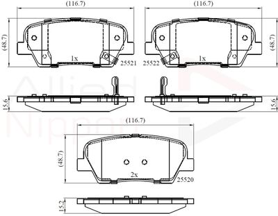 ADB36009 COMLINE Комплект тормозных колодок, дисковый тормоз