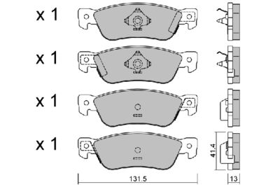 BPIS2900 AISIN Комплект тормозных колодок, дисковый тормоз