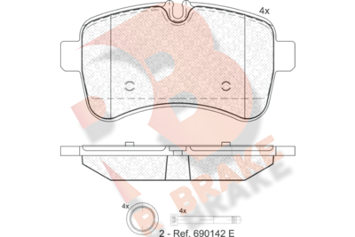 RB1837 R BRAKE Комплект тормозных колодок, дисковый тормоз