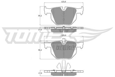 TX1514 TOMEX Brakes Комплект тормозных колодок, дисковый тормоз