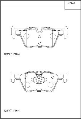 KD7443 ASIMCO Комплект тормозных колодок, дисковый тормоз