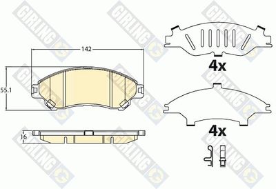 6136336 GIRLING Комплект тормозных колодок, дисковый тормоз
