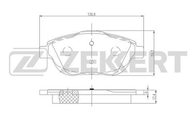 BS2157 ZEKKERT Комплект тормозных колодок, дисковый тормоз