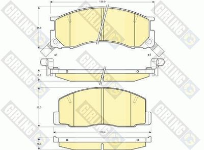 6111959 GIRLING Комплект тормозных колодок, дисковый тормоз