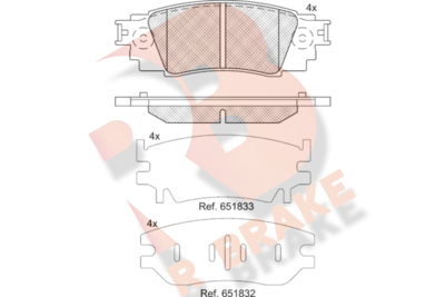 RB2262 R BRAKE Комплект тормозных колодок, дисковый тормоз