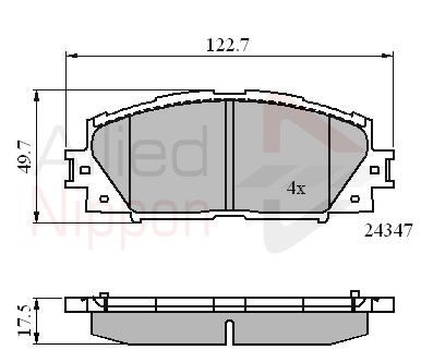 ADB01612 COMLINE Комплект тормозных колодок, дисковый тормоз