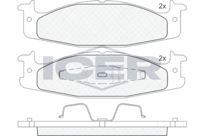141403 ICER Комплект тормозных колодок, дисковый тормоз