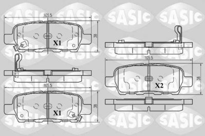 6214025 SASIC Комплект тормозных колодок, дисковый тормоз