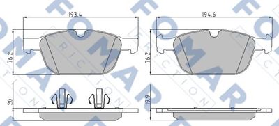 FO868581 FOMAR Friction Комплект тормозных колодок, дисковый тормоз