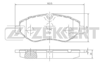 BS2844 ZEKKERT Комплект тормозных колодок, дисковый тормоз