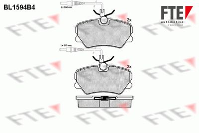 BL1594B4 FTE Комплект тормозных колодок, дисковый тормоз