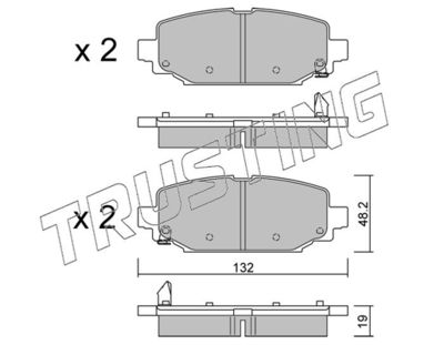 12100 TRUSTING Комплект тормозных колодок, дисковый тормоз