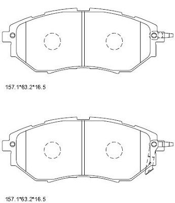 KD3723 ASIMCO Комплект тормозных колодок, дисковый тормоз