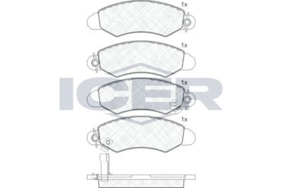 181293 ICER Комплект тормозных колодок, дисковый тормоз