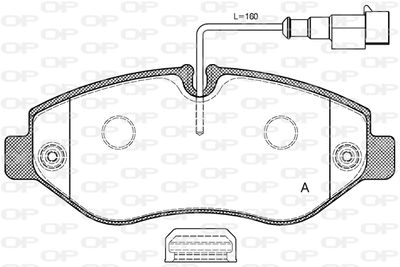 BPA124502 OPEN PARTS Комплект тормозных колодок, дисковый тормоз