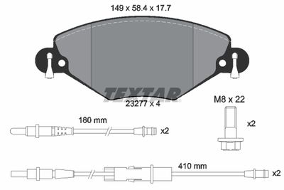 2327701 TEXTAR Комплект тормозных колодок, дисковый тормоз