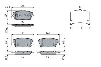 0986494671 BOSCH Комплект тормозных колодок, дисковый тормоз