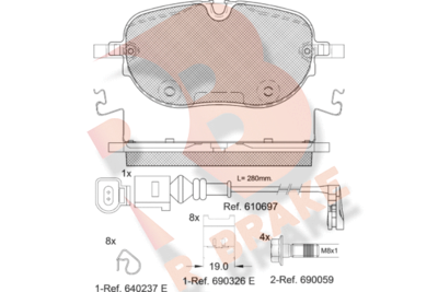 RB2390 R BRAKE Комплект тормозных колодок, дисковый тормоз