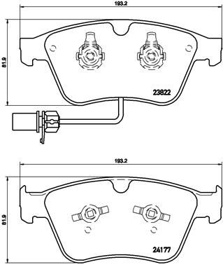 P05003 BREMBO Комплект тормозных колодок, дисковый тормоз