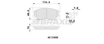 AB0250 BRAXIS Комплект тормозных колодок, дисковый тормоз