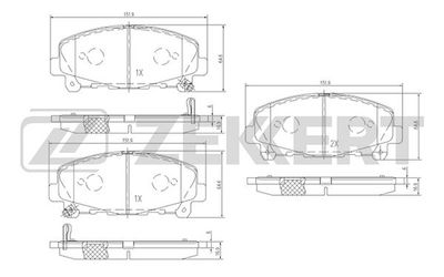 BS1134 ZEKKERT Комплект тормозных колодок, дисковый тормоз