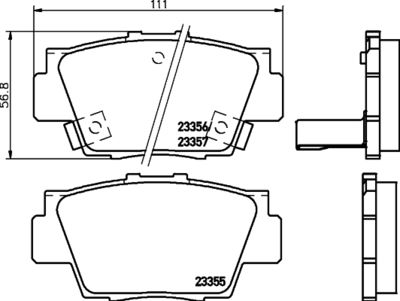 8DB355029031 HELLA Комплект тормозных колодок, дисковый тормоз