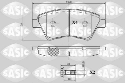 6214006 SASIC Комплект тормозных колодок, дисковый тормоз